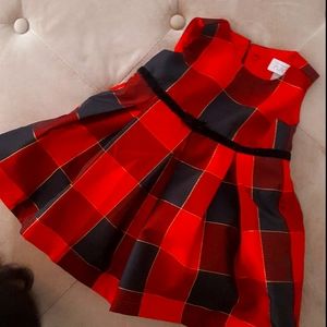 Red plaid dress 6-9mnths